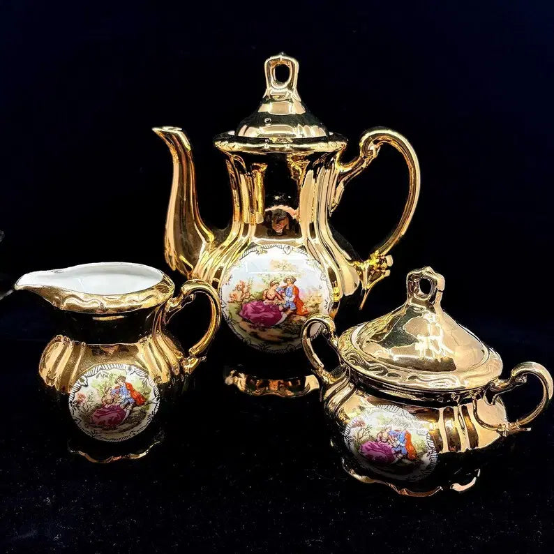 [BUNJANG] Rare Italian Hand-Painted 24K Gold Masterpiece Set / 초레어템 이태리 핸드페인트 골드 명화세트.