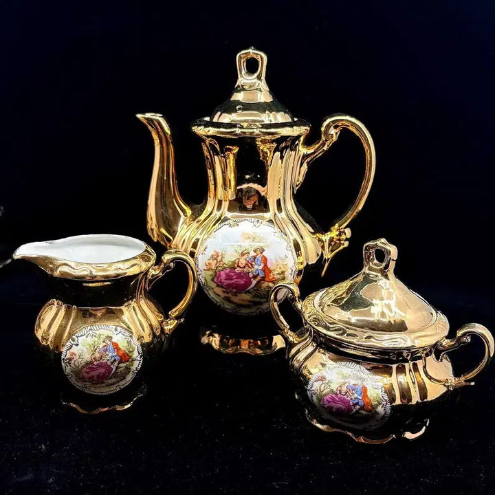 [BUNJANG] Rare Italian Hand-Painted 24K Gold Masterpiece Set / 초레어템 이태리 핸드페인트 골드 명화세트.