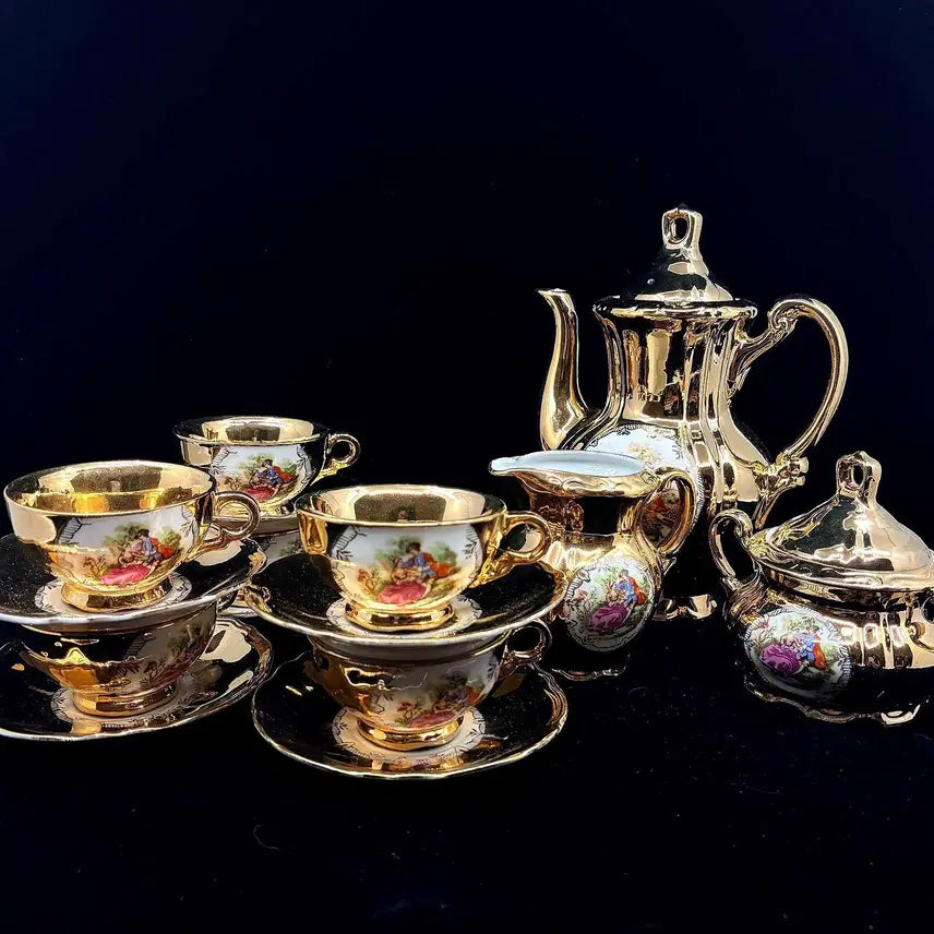 [BUNJANG] Rare Italian Hand-Painted 24K Gold Masterpiece Set / 초레어템 이태리 핸드페인트 골드 명화세트.
