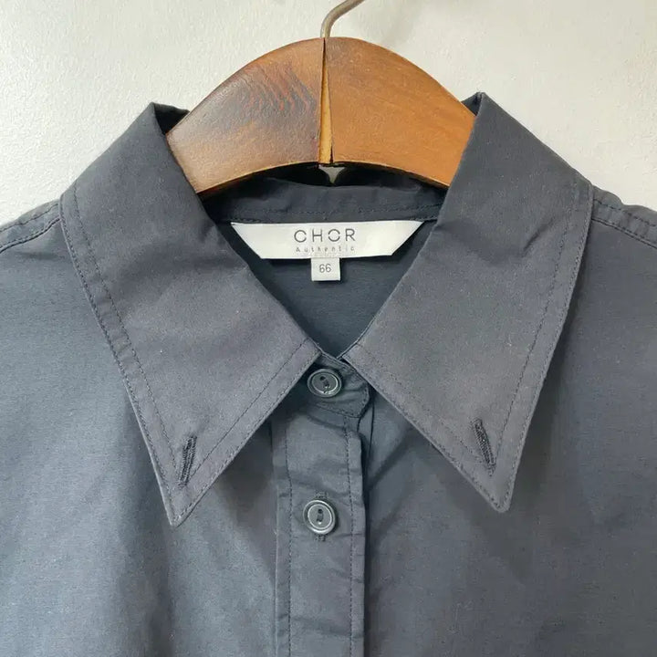 [BUNJANG] Chor Nylon Blend Black Shirt / Chor 나일론 블랙 셔츠 66