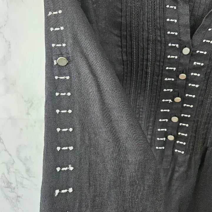 [BUNJANG] 100% Linen Shirt Black / Unknown 브랜드 블랙 마100%셔츠