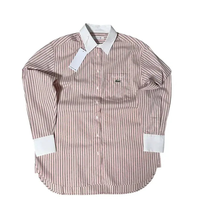 [BUNJANG] Lacoste Pink Stripe Shirt / (새상품) 라코스테 핑크 스트라이프 셔츠 36