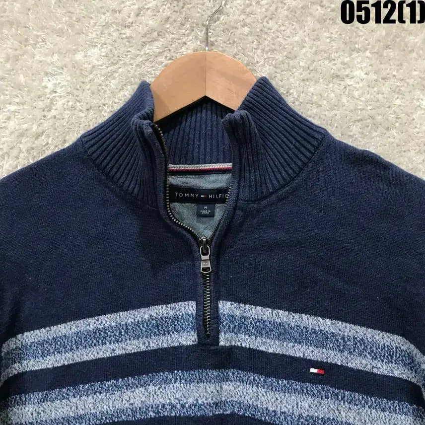 [BUNJANG] Tommy Hilfiger Navy Half-Zip Knit Sweater Medium / 타미힐피거 네이비 하프집업 니트 m