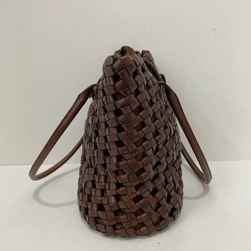 [BUNJANG] iii sanpo Leather Weaving Shoulder Bag / iii sanpo 레더 위빙 숄더백