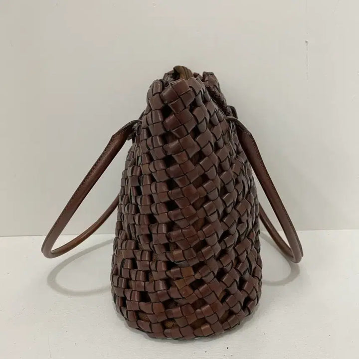 [BUNJANG] iii sanpo Leather Weaving Shoulder Bag / iii sanpo 레더 위빙 숄더백
