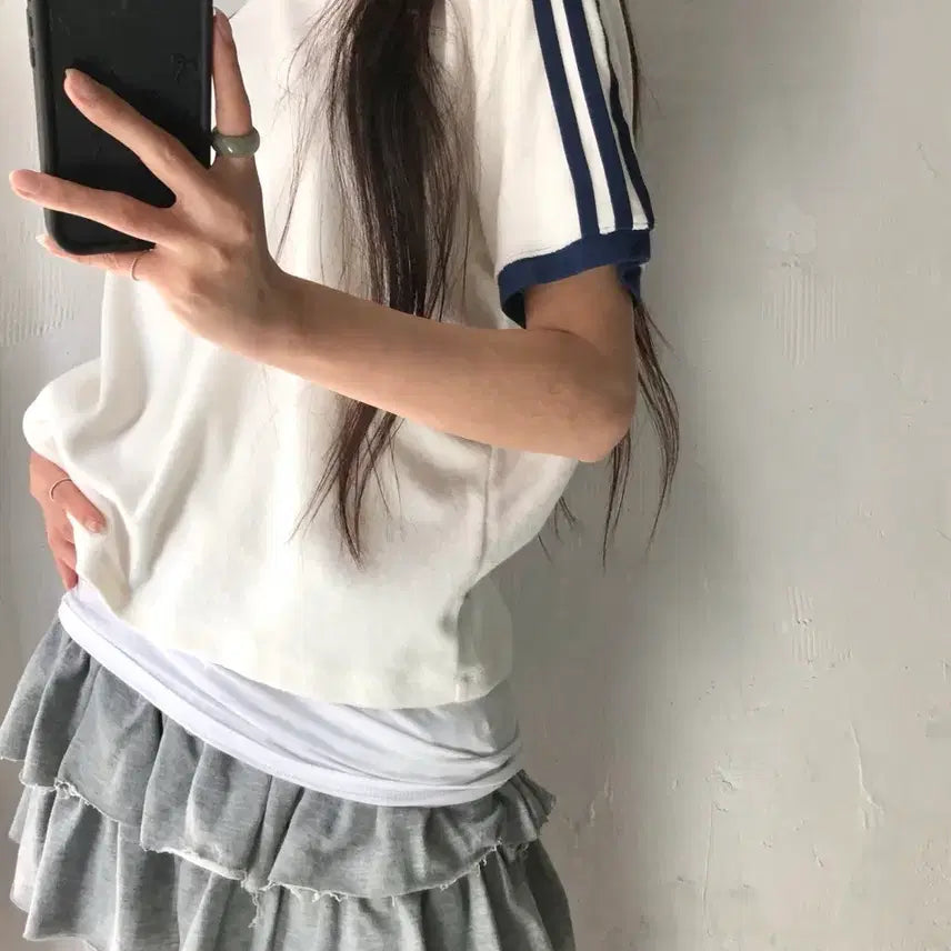 [SOLD OUT] Adidas 아디다스 크림/블루 3S 테리 티셔츠