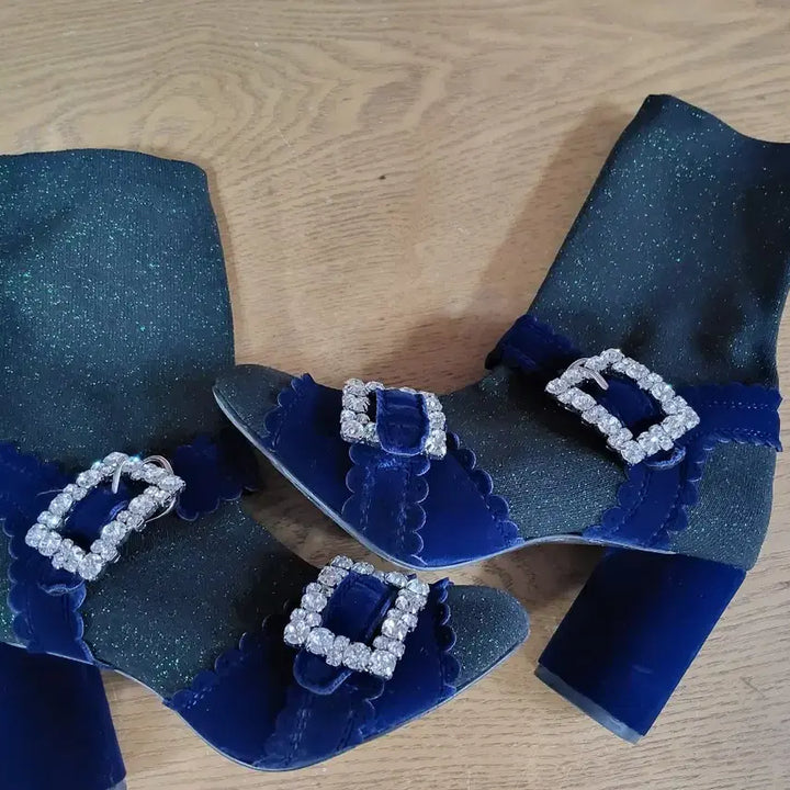 [BUNJANG] SUECOMMA BONNIE Velvet Jewel Ankle Boots Size 36 / 슈콤마보니벨벳 앵클 부츠 36 사이즈