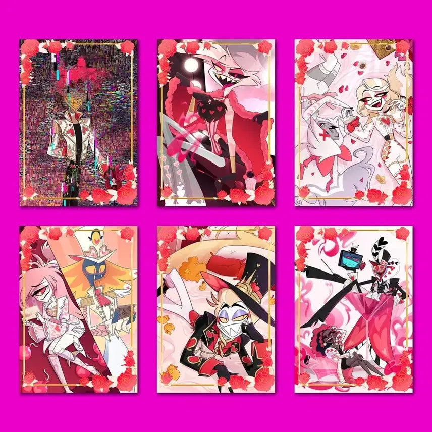 [BUNJANG] Hazbin Hotel Valentine Greeting Card Postcard Bundle Set / 일괄) 해즈빈호텔 발렌타인 그리팅 카드 엽서 세트 알래스터 루시퍼 복스