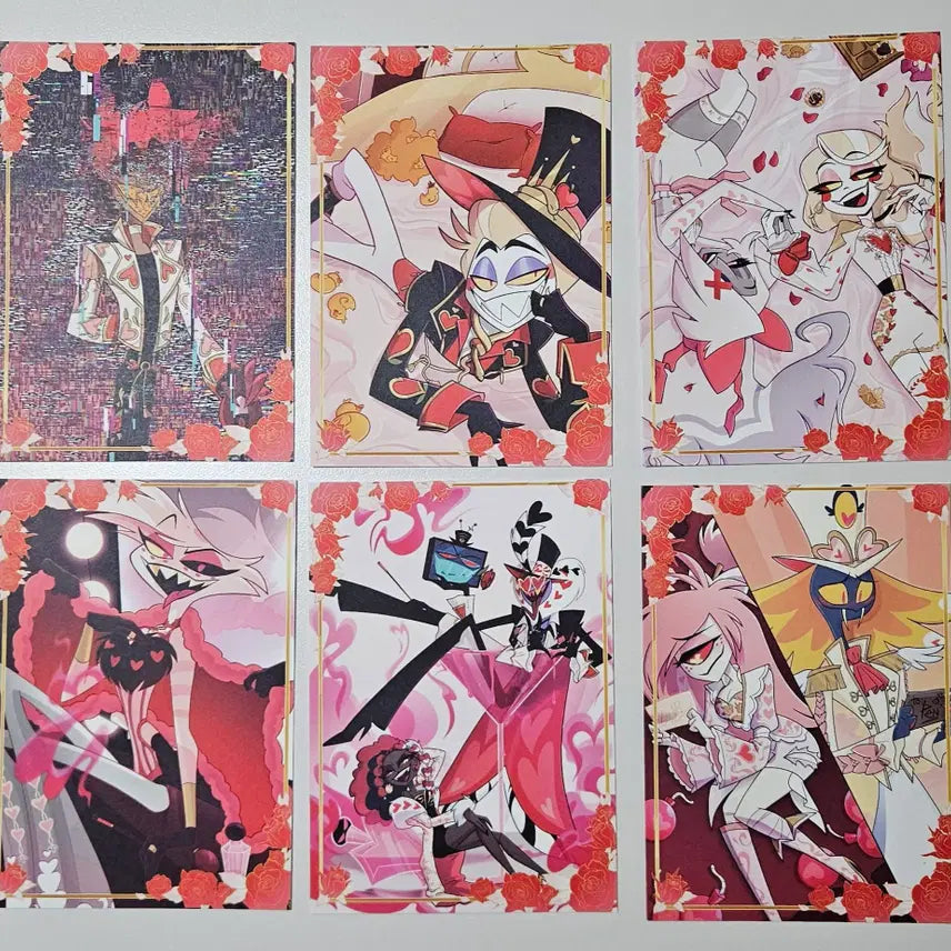 [BUNJANG] Hazbin Hotel Valentine Greeting Card Postcard Bundle Set / 일괄) 해즈빈호텔 발렌타인 그리팅 카드 엽서 세트 알래스터 루시퍼 복스