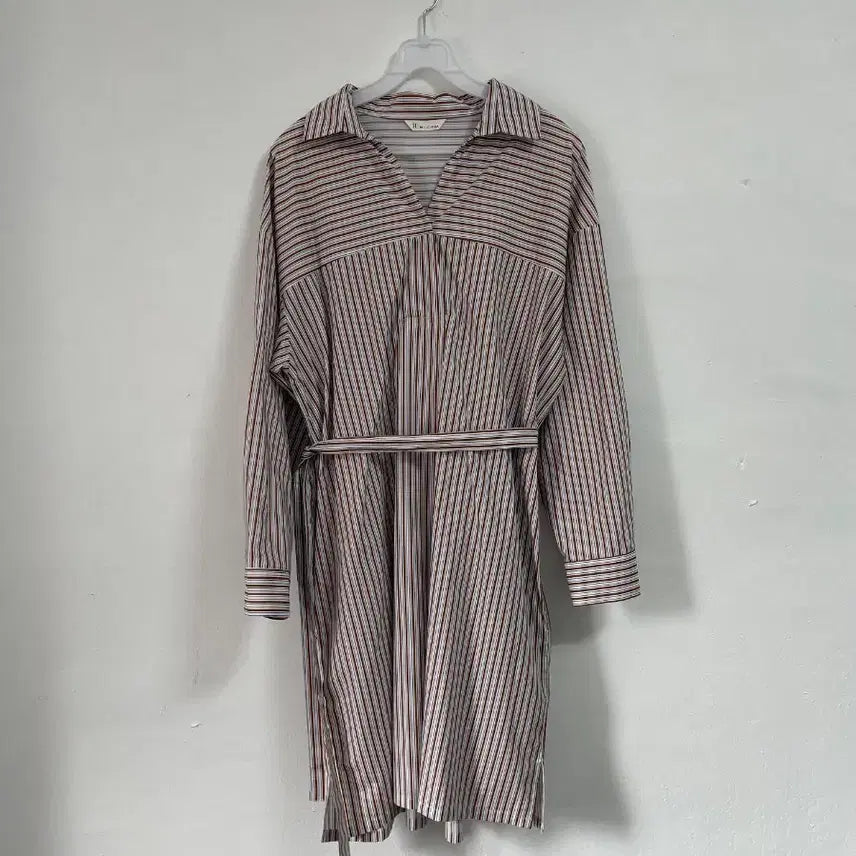 [BUNJANG] MICHAA Stripe Long Shirt Dress / 미샤 스트라이프 롱 셔츠 원피스