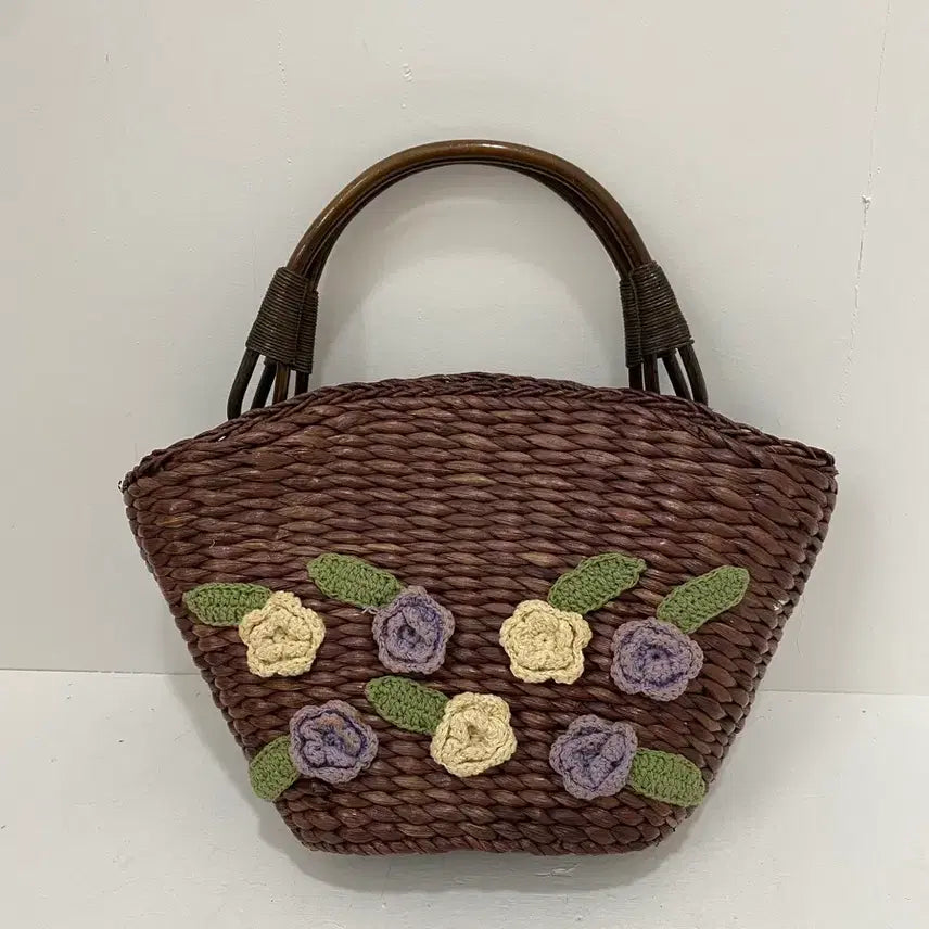 [BUNJANG] Rattan Crochet Tote Bag / 라탄 크로쉐 토트백