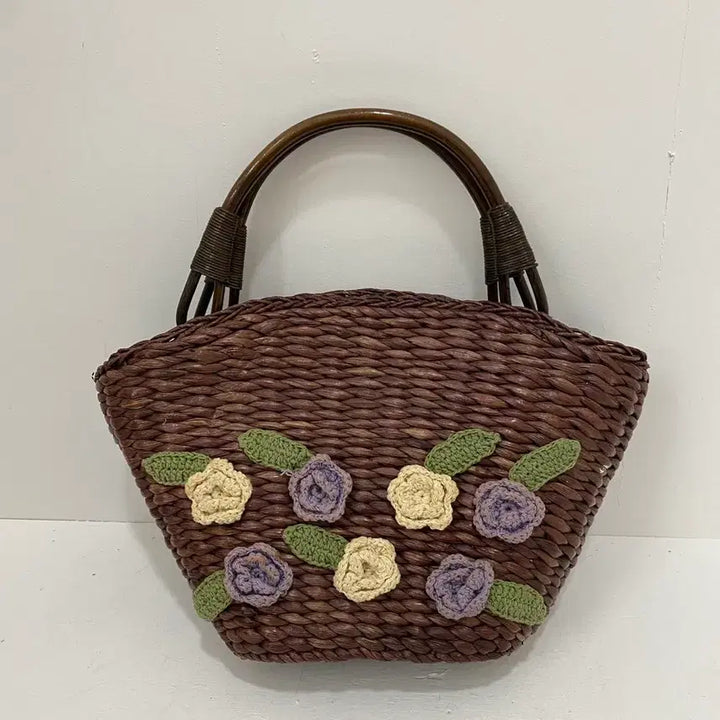[BUNJANG] Rattan Crochet Tote Bag / 라탄 크로쉐 토트백