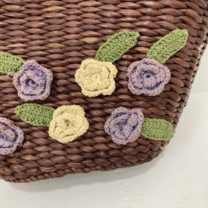 [BUNJANG] Rattan Crochet Tote Bag / 라탄 크로쉐 토트백