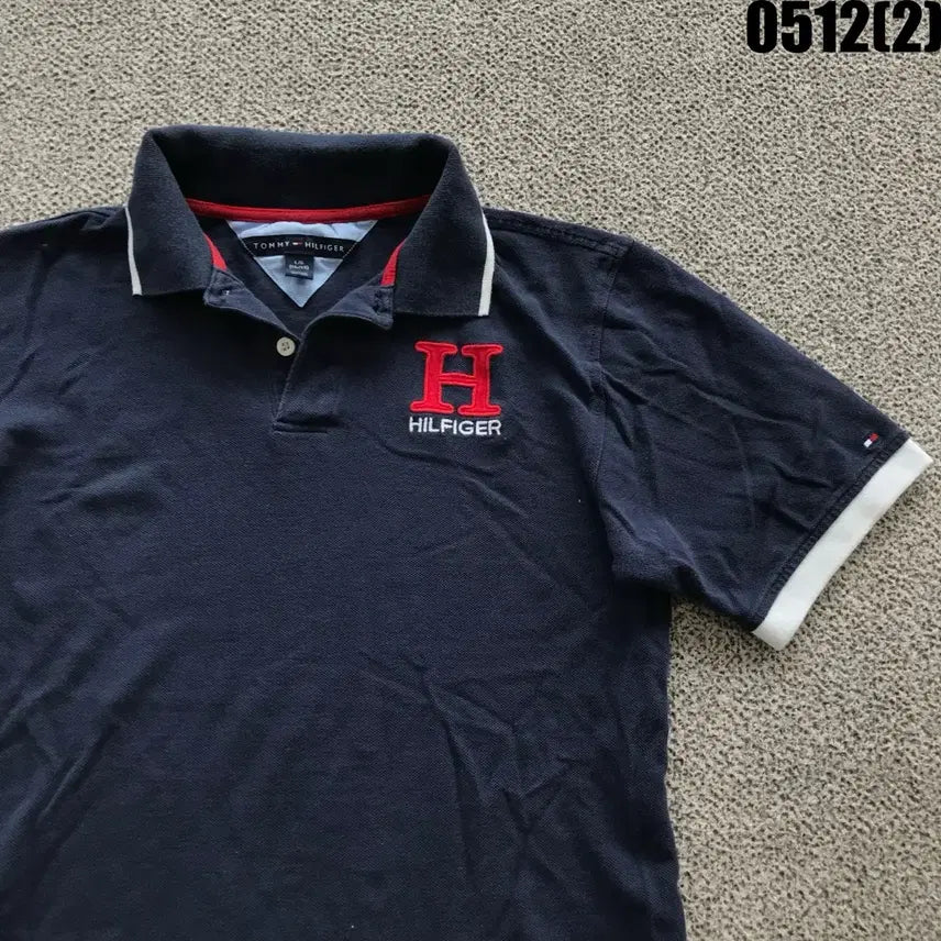 [BUNJANG] Tommy Hilfiger Navy Short Sleeve Polo T-Shirt L / 타미힐피거 네이비 반팔 폴로티 L