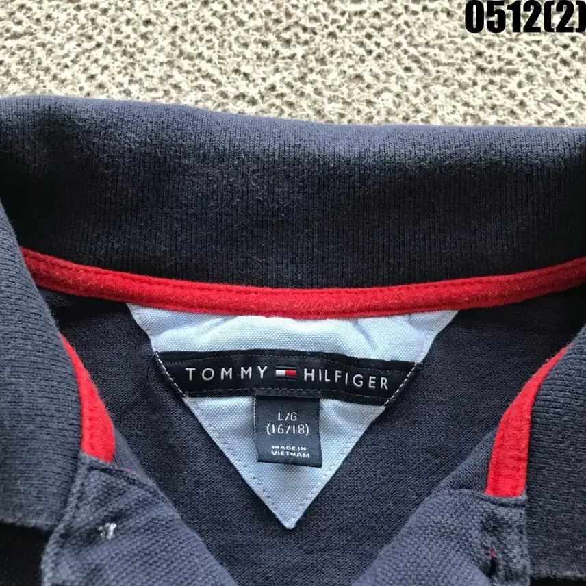 [BUNJANG] Tommy Hilfiger Navy Short Sleeve Polo T-Shirt L / 타미힐피거 네이비 반팔 폴로티 L