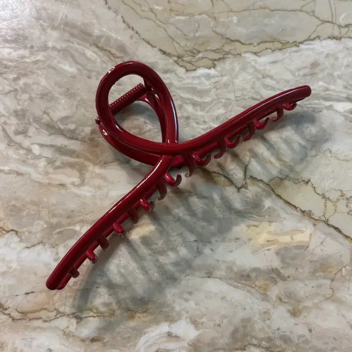 [BUNJANG] Stylish Glossy Red Hairpin Clip for Updos / 새상품) 포인트 컬러 유광레드 올림머리 헤어핀 집게핀 헤어클립