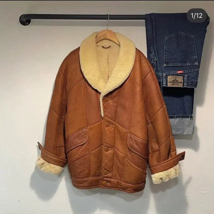 [BUNJANG] German Real Lambskin Leather Shearling Mustang Jacket / 독일산 리얼양가죽 양털무스탕
