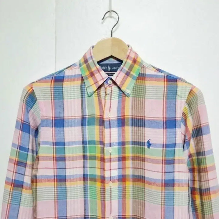 [BUNJANG] Polo Ralph Lauren Pastel Multicolor Linen Long Sleeve Shirt / 남성 폴로 린넨 마 파스텔 멀티컬러 긴팔 남방 셔츠