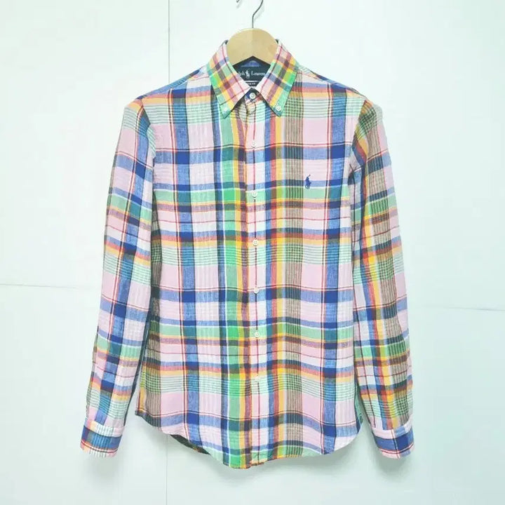 [BUNJANG] Polo Ralph Lauren Pastel Multicolor Linen Long Sleeve Shirt / 남성 폴로 린넨 마 파스텔 멀티컬러 긴팔 남방 셔츠