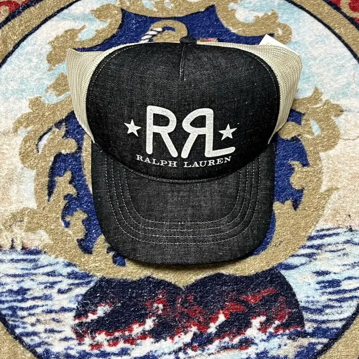 [BUNJANG] RRL Ranch Logo Denim Trucker Cap / 더블알엘(RRL) 랜치 로고 데님 트러커캡
