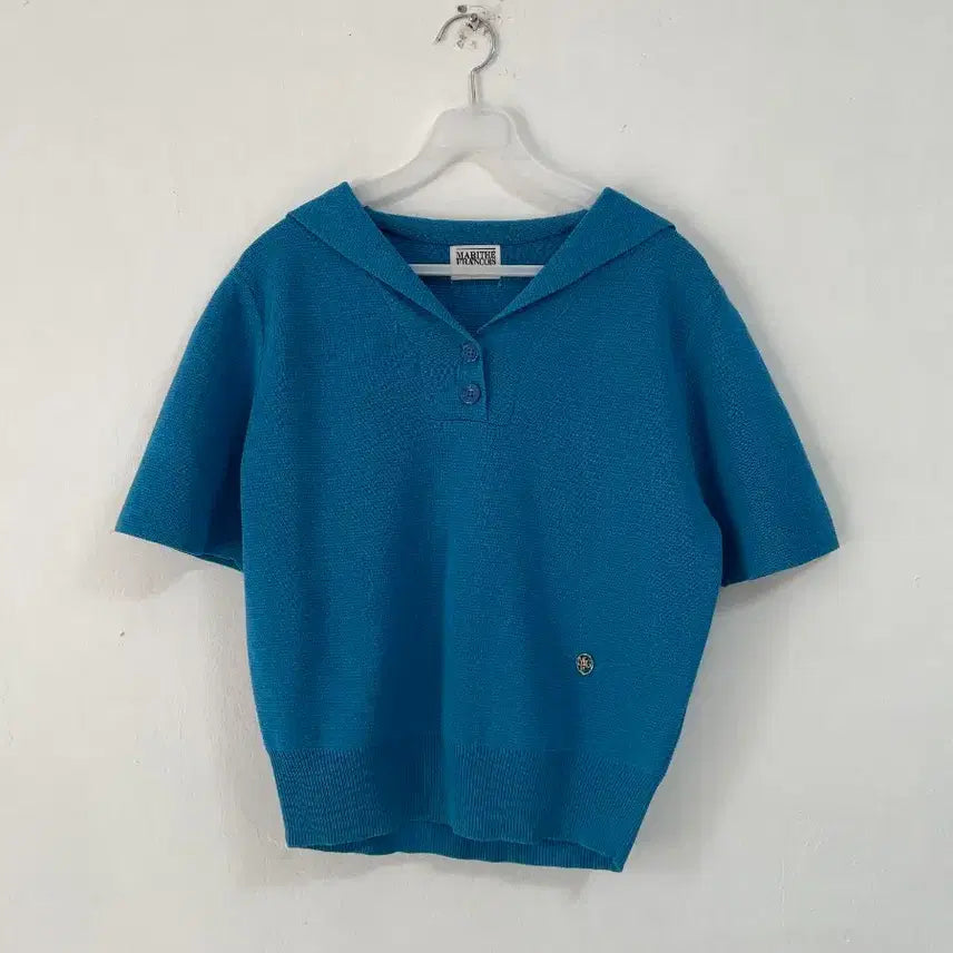 [BUNJANG] Marithe Francois Girbaud Short Sleeve Knit Blue / 마리떼 프랑소와 저버 반팔 니트 블루
