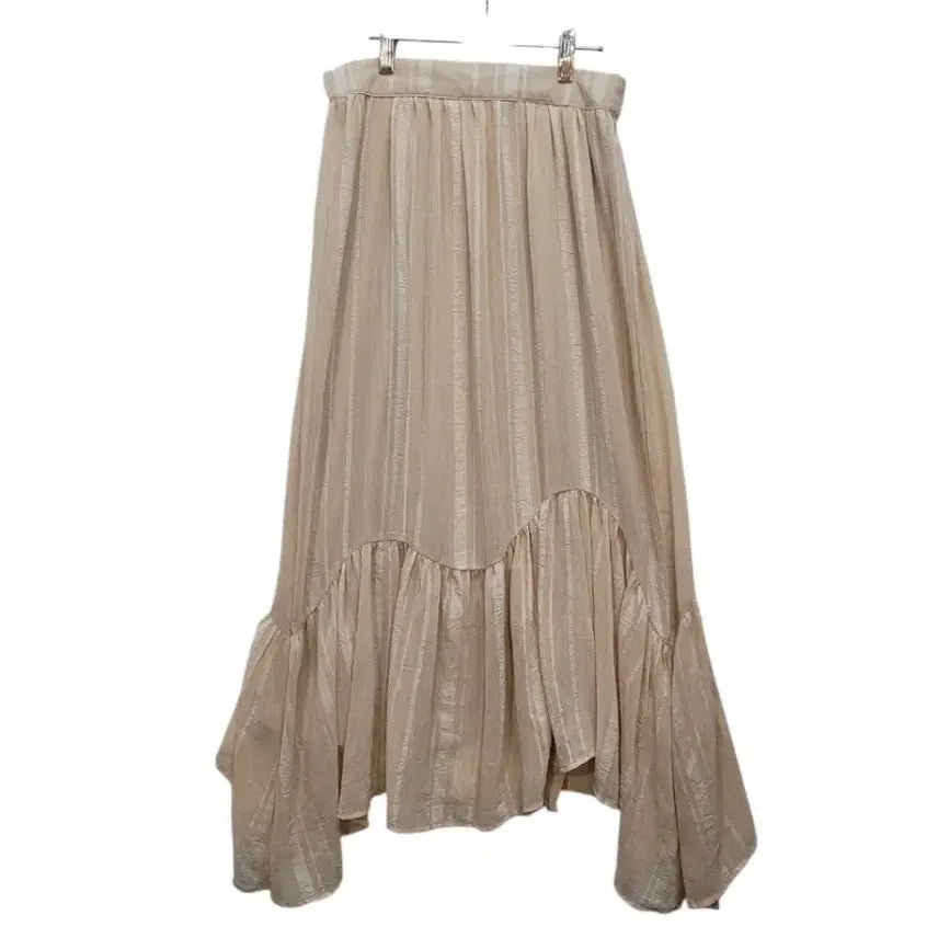 [BUNJANG] Skin Stripe Poly Long Skirt / 가볍고 부드럽고 시원한 폴리소재 스킨 스트라이프 롱스커트