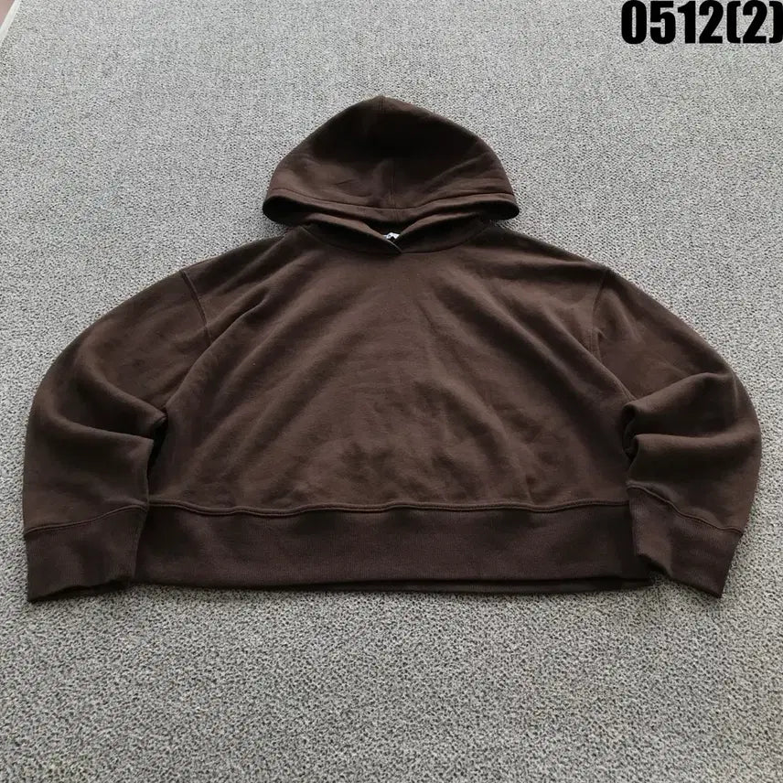 [BUNJANG] Zara Brown Cropped Hoodie L / 자라 브라운 크롭 후드티 L