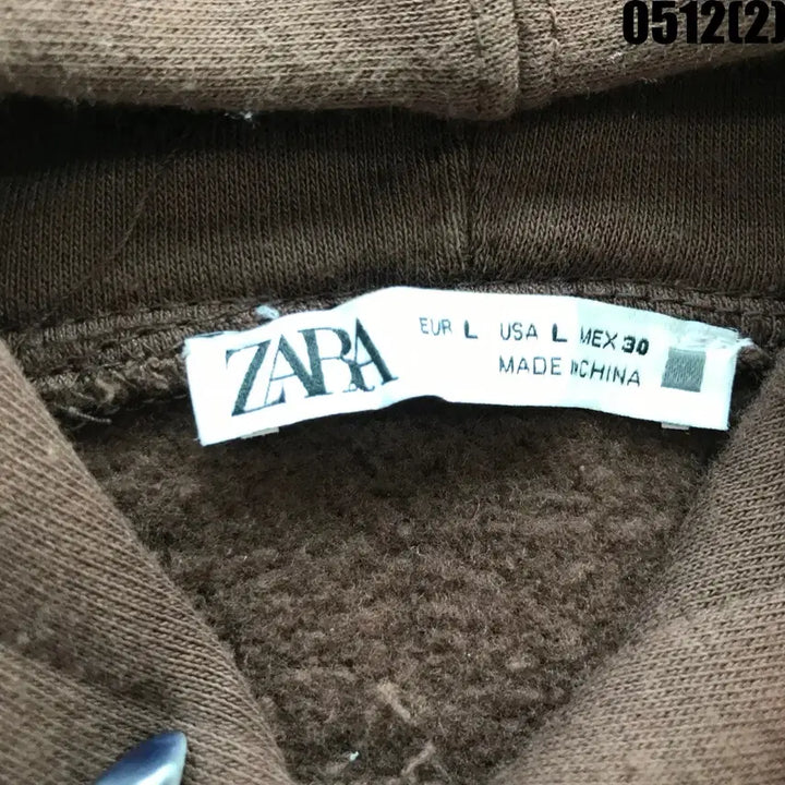 [BUNJANG] Zara Brown Cropped Hoodie L / 자라 브라운 크롭 후드티 L