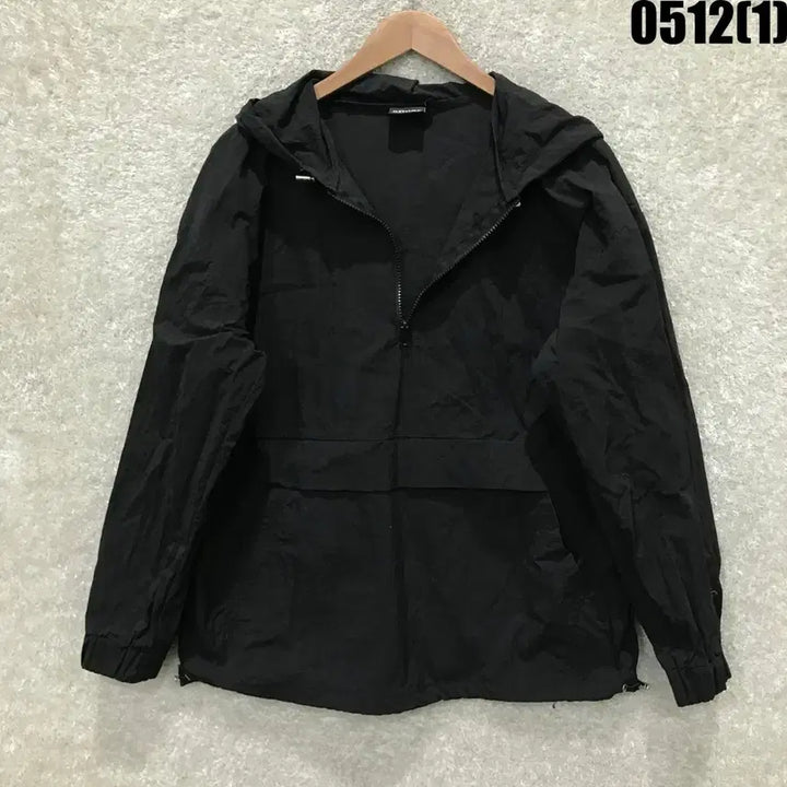 [BUNJANG] Afinar Hooded Windbreaker Anorak Black F / afinar 후드 바람막이 아노락 블랙 F