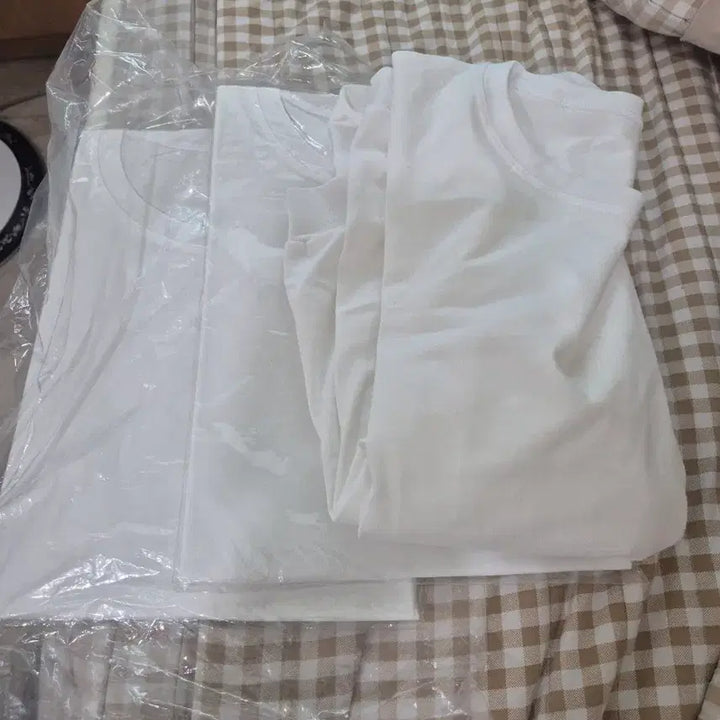 [BUNJANG] Long Sleeve Cotton T-shirts - White / 긴팔순면티  화이트 새옷2장등 95