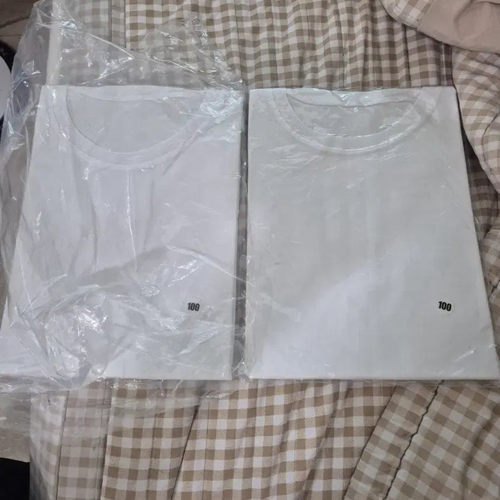[BUNJANG] Long Sleeve Cotton T-shirts - White / 긴팔순면티  화이트 새옷2장등 95