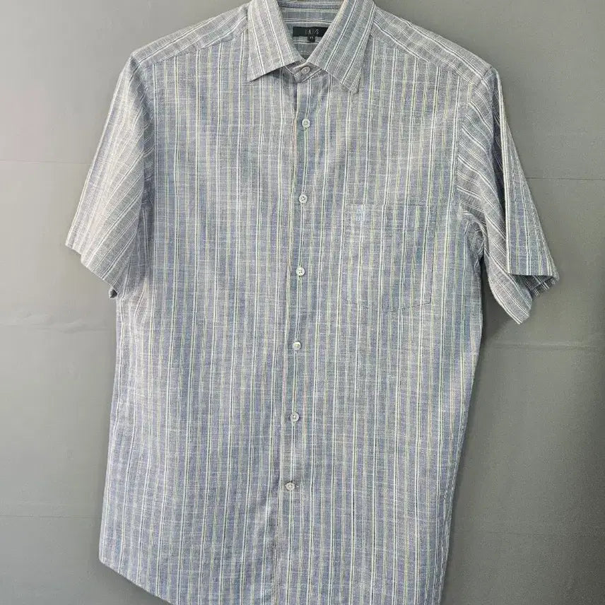 [BUNJANG] Daks Blue Check Short Sleeve Shirt / 닥스 블루 체크 반팔 셔츠