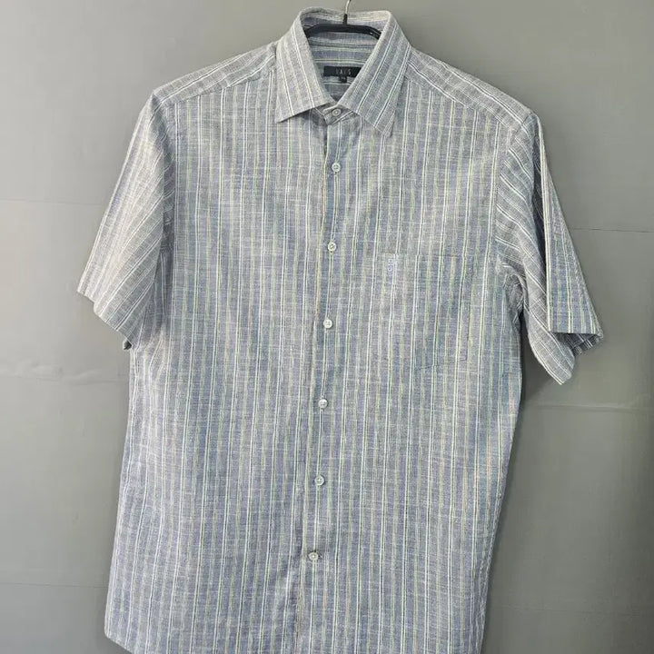 [BUNJANG] Daks Blue Check Short Sleeve Shirt / 닥스 블루 체크 반팔 셔츠