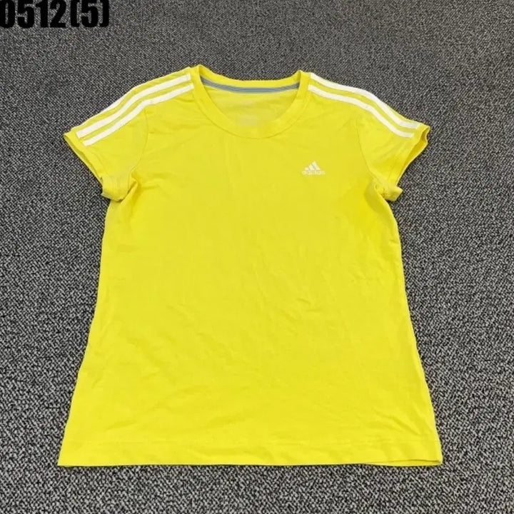 [BUNJANG] Adidas Three Stripes Yellow Short Sleeve T-Shirt / 아디다스 삼선 옐로우 반팔티
