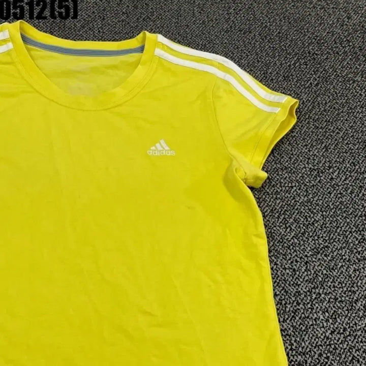 [BUNJANG] Adidas Three Stripes Yellow Short Sleeve T-Shirt / 아디다스 삼선 옐로우 반팔티