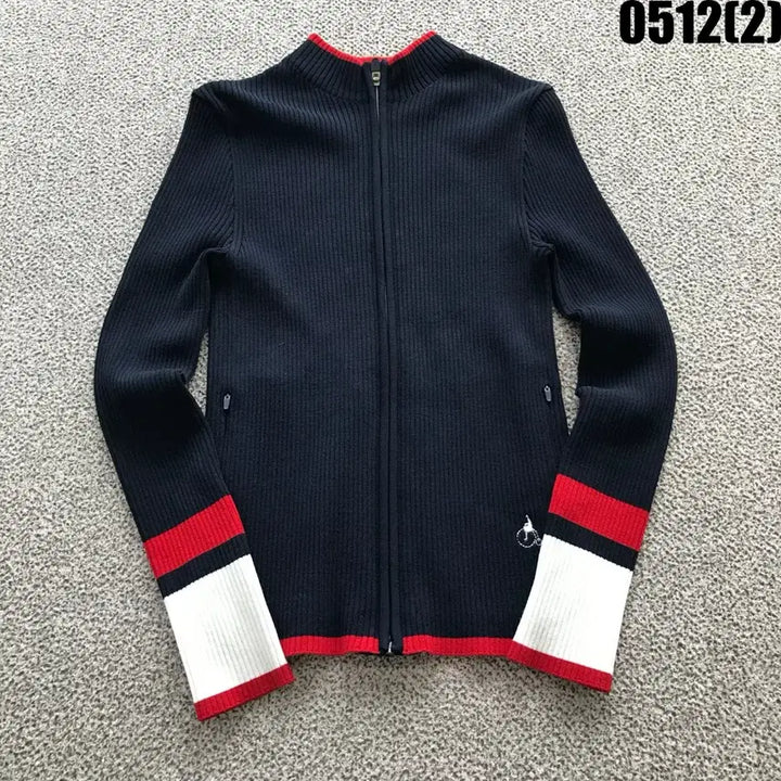 [BUNJANG] Beanpole Navy Knit Zip-Up Cardigan (S) / 빈폴 네이비 니트 집업 가디건 s