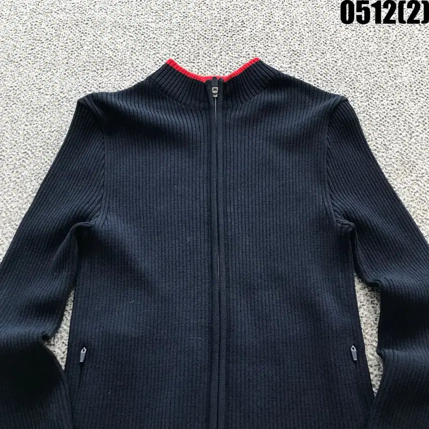 [BUNJANG] Beanpole Navy Knit Zip-Up Cardigan (S) / 빈폴 네이비 니트 집업 가디건 s