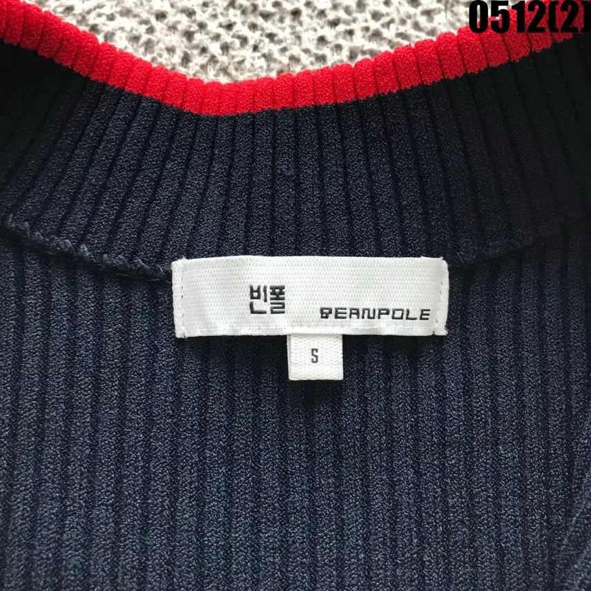 [BUNJANG] Beanpole Navy Knit Zip-Up Cardigan (S) / 빈폴 네이비 니트 집업 가디건 s