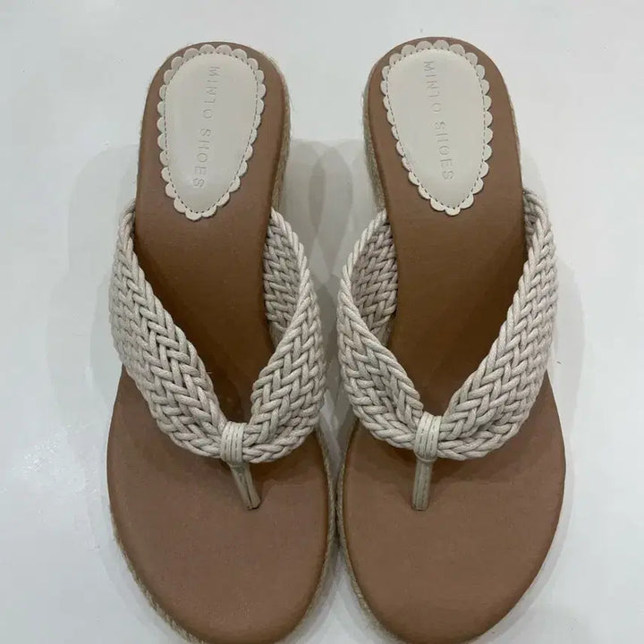 [BUNJANG] 6cm Wedge Heel Flip-Flop Sandals (New) / 6cm웨지힐 쪼리(새상품)