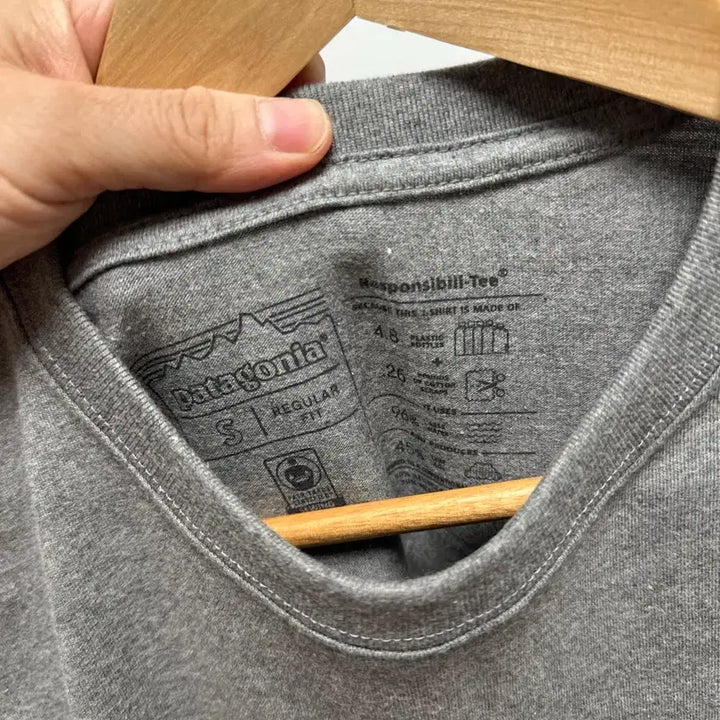 [BUNJANG] Patagonia P-6 Logo Regular Fit Short Sleeve T-Shirt - Grey, Size S / 파타고니아 그레이 S 반팔티 새상품