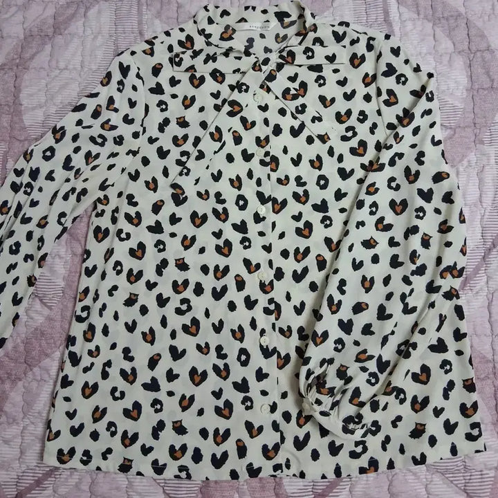 [BUNJANG] Lenibon Leopard Chiffon Blouse Size 55 / 레니본 호피레오파드쉬폰블라우스55