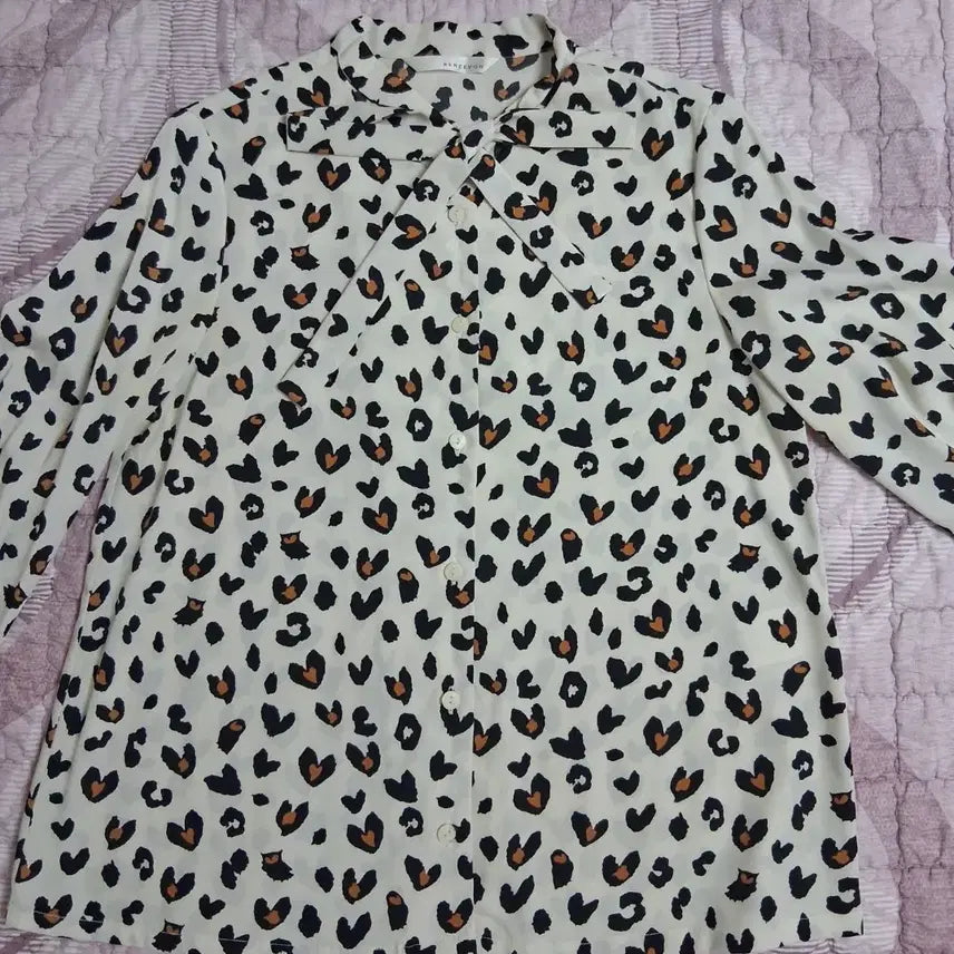 [BUNJANG] Lenibon Leopard Chiffon Blouse Size 55 / 레니본 호피레오파드쉬폰블라우스55