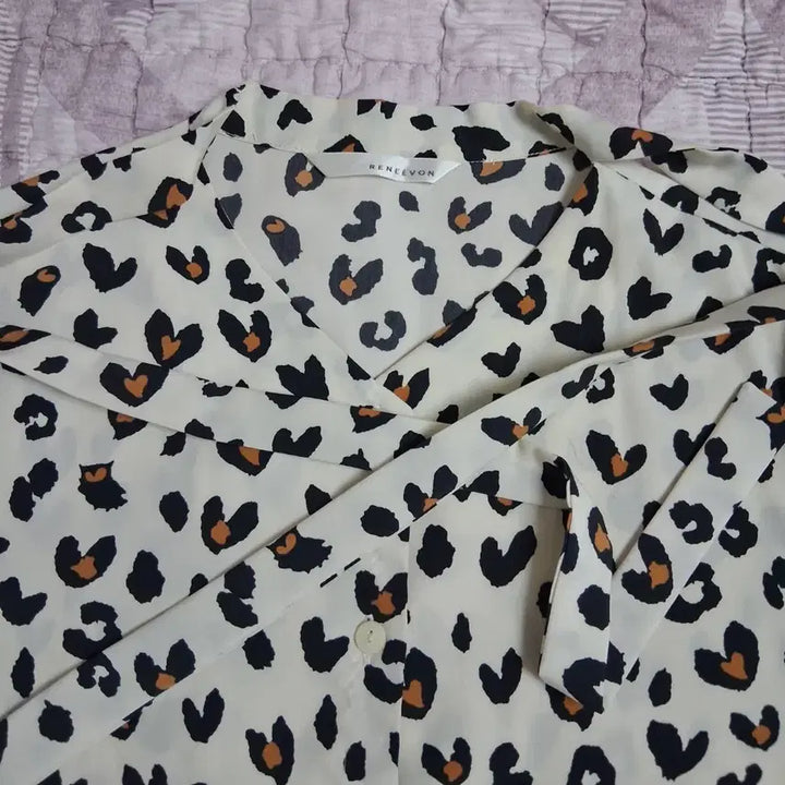 [BUNJANG] Lenibon Leopard Chiffon Blouse Size 55 / 레니본 호피레오파드쉬폰블라우스55