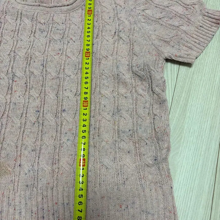[BUNJANG] Avery Pink Cable Knit Short-Sleeve Sweater / 에이블리 핑크 꽈베기 여름 반팔 니트