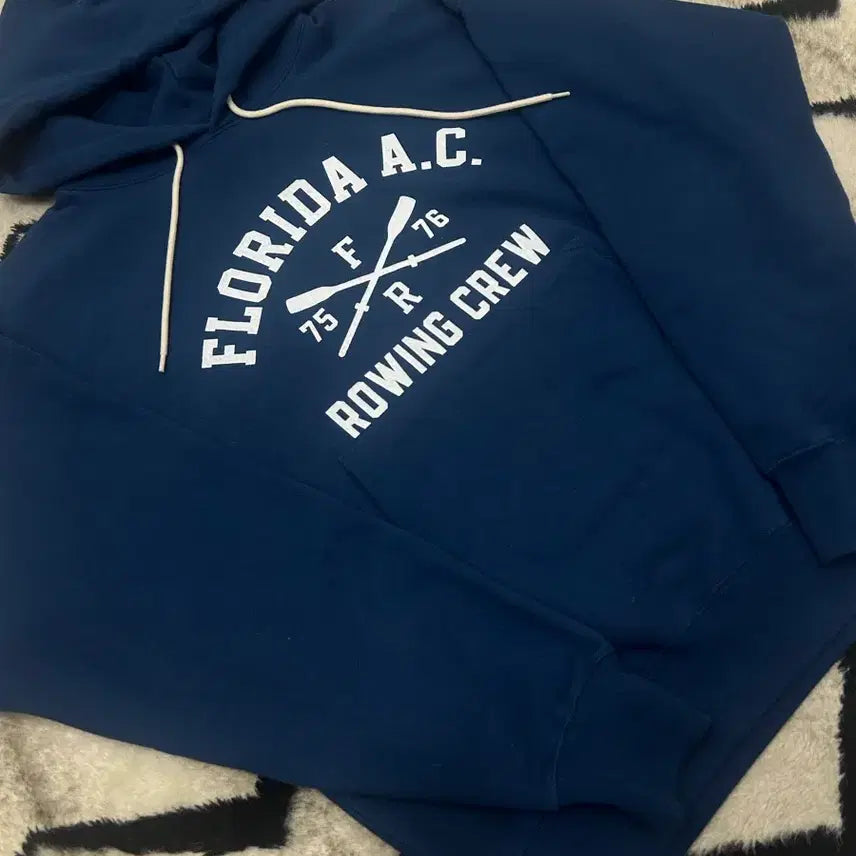 [BUNJANG] Outstanding VSC Oversized Florida Hoodie Navy Blue Brushed Fleece Hoodie Navy Blue / [실측XL]아웃스탠딩 V.S.C 오버핏 플로리다 후드/네이비블루/기모