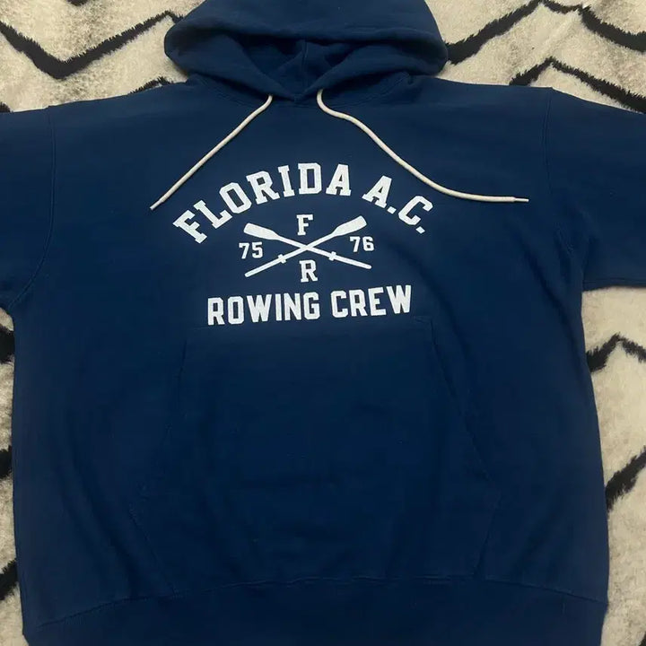 [BUNJANG] Outstanding VSC Oversized Florida Hoodie Navy Blue Brushed Fleece Hoodie Navy Blue / [실측XL]아웃스탠딩 V.S.C 오버핏 플로리다 후드/네이비블루/기모