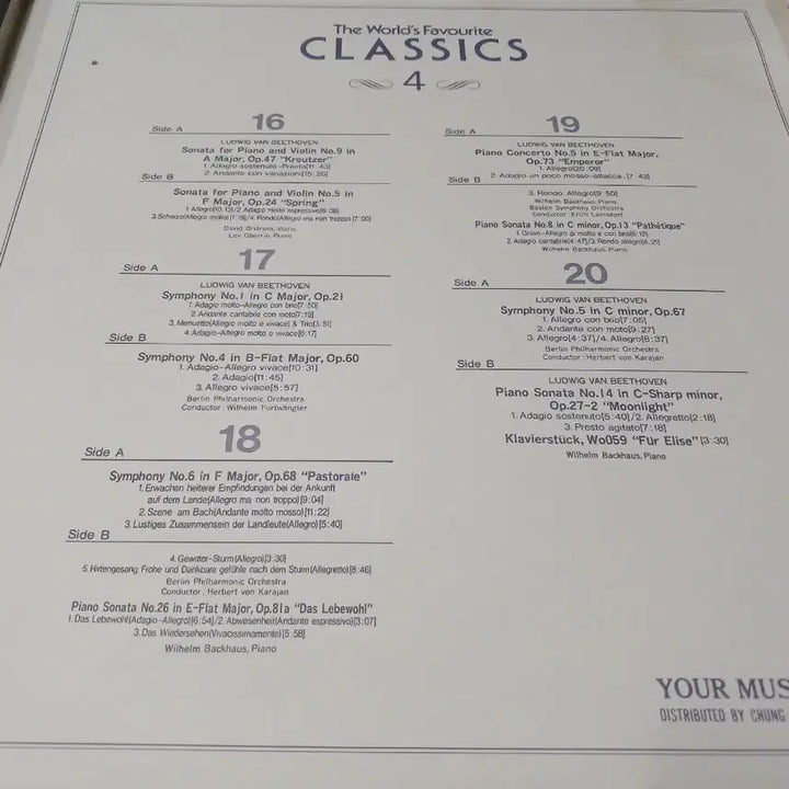 [BUNJANG] Various Composers: Beethoven Masterpieces LP Vol. 4 Box Set / 다양한 베토벤의 명곡들을 담은 LP 4집 박스반