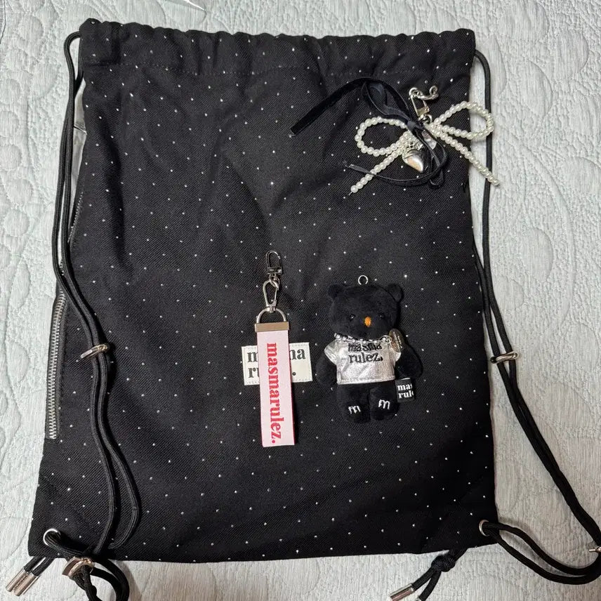 [BUNJANG] Masmarulz Cubic Dot String Gym Bag - Twilight Black / 마스마룰즈 짐색 Twilight black
