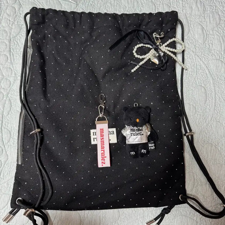 [BUNJANG] Masmarulz Cubic Dot String Gym Bag - Twilight Black / 마스마룰즈 짐색 Twilight black