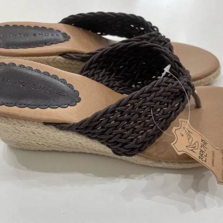 [BUNJANG] 6cm Wedge Heel Thong Sandals - Brown / 6cm웨지힐 쪼리